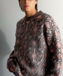 Classical Origin(�N���V�J���I���W��)�́yclassical origin�z�u���B���e�[�W�ȑ��݊��B�v�A���e�B�[�N���O���`�[�t���j�b�g�g�b�v�X�i�����j/Antique rug motif patterned knit(�j�b�g/�Z�[�^�[)