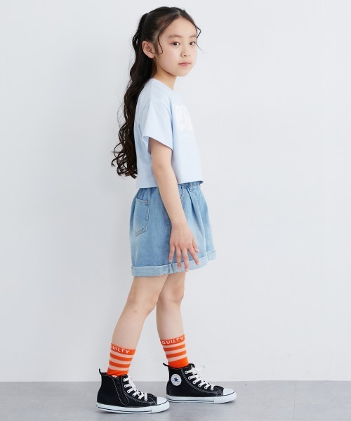 QUNTSTYLE(キュントスタイル)の「サガラ半袖Tシャツ(Tシャツ/カットソー・キッズ・オフホワイト/サックスブルー・110/160/150/140/130/120)」の5枚目の写真