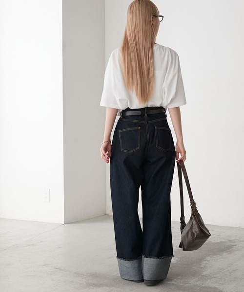 forksy.(フォルクシー)の「【forksy.】モノクロフォトプリント オーバーサイズTシャツ(Tシャツ/カットソー・レディース・ホワイト系1/チャコール/ホワイト系2・FREE)」の17枚目の写真