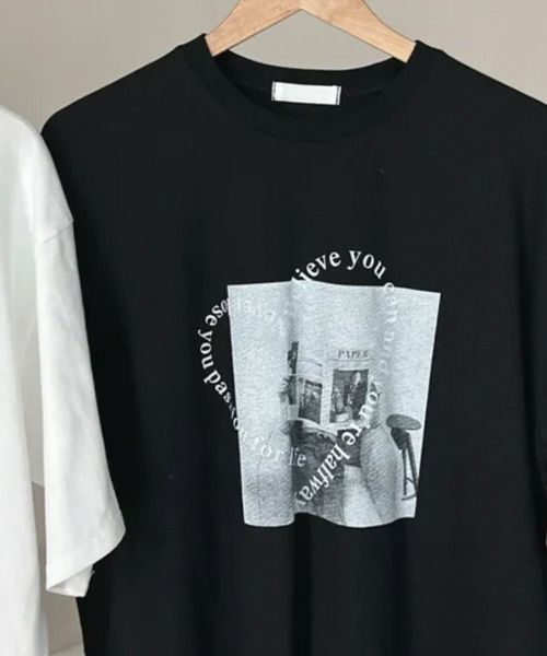 VIVID LADY(ビビッドレディー)の「ハート文字プリント 半袖Tシャツ(Tシャツ/カットソー・レディース・アイボリー/ブラック・FREE)」の13枚目の写真
