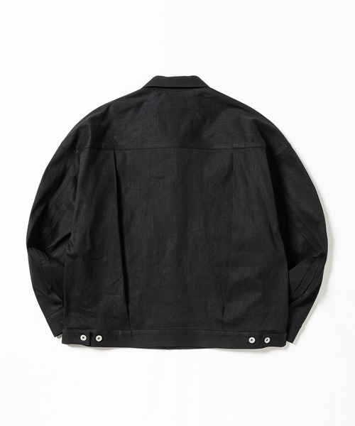 meanswhile(ミーンズワイル)の「Raw Denim Pleated Sleeve Blouse(デニムジャケット・メンズ・ブラック/インディゴブルー・4(XL)/2(M)/3(L)/1(S))」の4枚目の写真