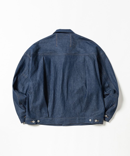 meanswhile(ミーンズワイル)の「Raw Denim Pleated Sleeve Blouse(デニムジャケット・メンズ・ブラック/インディゴブルー・4(XL)/2(M)/3(L)/1(S))」の11枚目の写真