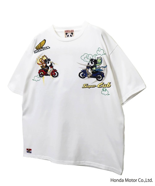セール】Honda×Pandiesta スーパーカブ風雷神パンダTシャツ(M2