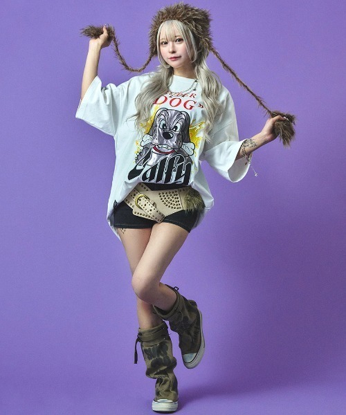 トップス GALFY flame dog bone design tee GALFY flame dog bone design tee