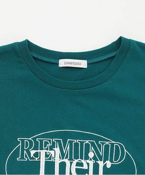 LOVETOXIC（ラブトキシック）の「【GOODPRICE】【綿100％】サークルロゴ刺しゅうTシャツ（Tシャツ/カットソー・キッズ・グリーン/サックスブルー/オフホワイト/ブラック・S:140cm/130cm/L:160cm/M:150cm）」の6枚目の写真