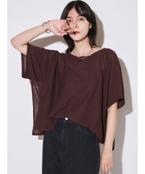 ELENDEEK（エレンディーク）の「ハイツイストドルマンTニット（ニット/セーター・レディース・ブラウン/グレー/ブルー・FREE）」の16枚目の写真