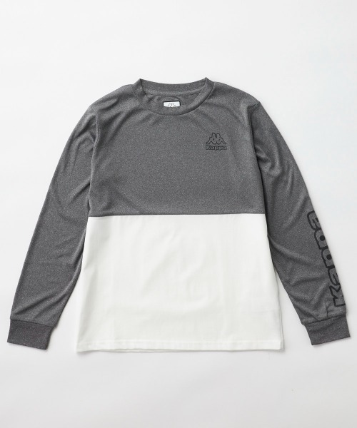 Kappa(カッパ)の「長袖Tシャツ(Tシャツ/カットソー・キッズ・杢グレー/ブラック/ネイビー・160/150/130/140)」の1枚目の写真