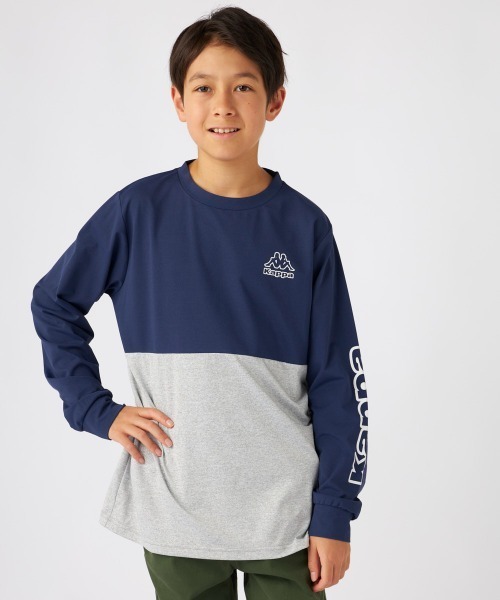 Kappa(カッパ)の「長袖Tシャツ(Tシャツ/カットソー・キッズ・杢グレー/ブラック/ネイビー・160/150/130/140)」の3枚目の写真
