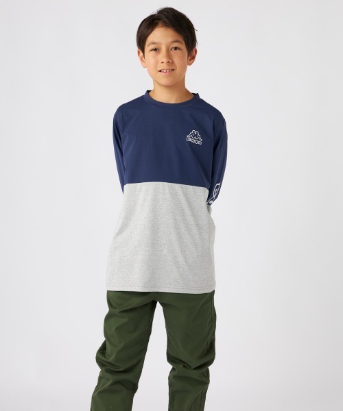 Kappa(カッパ)の「長袖Tシャツ(Tシャツ/カットソー・キッズ・杢グレー/ブラック/ネイビー・160/150/130/140)」の5枚目の写真