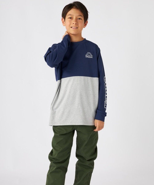 Kappa(カッパ)の「長袖Tシャツ(Tシャツ/カットソー・キッズ・杢グレー/ブラック/ネイビー・160/150/130/140)」の6枚目の写真