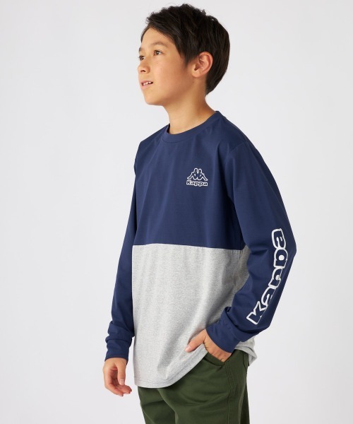 Kappa(カッパ)の「長袖Tシャツ(Tシャツ/カットソー・キッズ・杢グレー/ブラック/ネイビー・160/150/130/140)」の4枚目の写真
