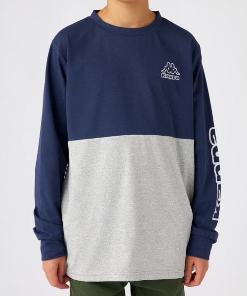 Kappa(カッパ)の「長袖Tシャツ(Tシャツ/カットソー・キッズ・杢グレー/ブラック/ネイビー・160/150/130/140)」の10枚目の写真