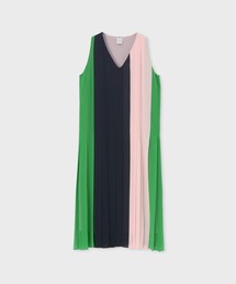 Paul Smith | ウィメンズ ブロッキング プリーツ ワンピース / 255007 664D(ワンピース)