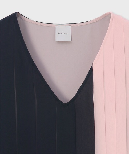 Paul Smith(ポールスミス)の「ウィメンズ ブロッキング プリーツ ワンピース / 255007 664D(ワンピース・レディース・ライトピンク・40)」の2枚目の写真