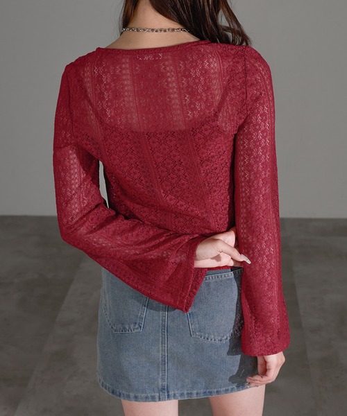 apres jour mignon（アプレジュールミニョン）の「レースキャミリボンカーディガンセット【ZOZOTOWN限定アイテム】（アンサンブル・レディース・レッド/オフホワイト/ブラック・フリー/X-LARGE）」の19枚目の写真