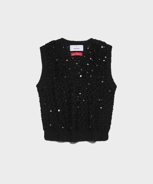 AKIRANAKA/アキラナカ】別注 Gerda glass beads&ores knit BK