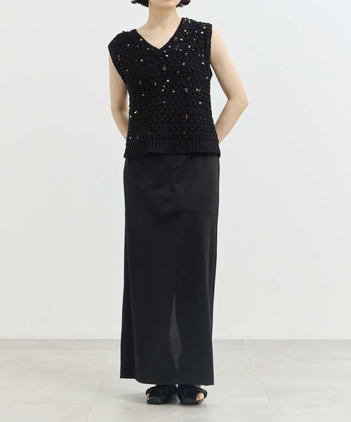 AKIRANAKA/アキラナカ】別注 Gerda glass beads&ores knit BK