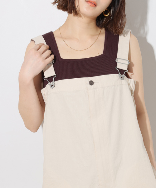 JOURNAL STANDARD relume(ジャーナルスタンダード レリューム)の「《追加4》Vis/Polyスクエアネックリブタンクトップ(タンクトップ・レディース・ホワイト/ブラック/ブラウン/ベージュ系その他・FREE)」の3枚目の写真