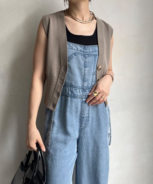 DouDou（ドゥドゥ）の「ニットベスト（ニット/セーター・レディース・ブラック/グレイッシュベージュ・FREE）」の16枚目の写真