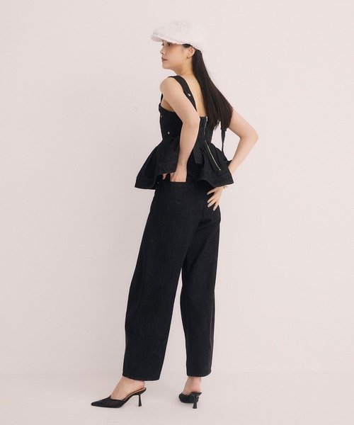 EIMY ISTOIRE(エイミーイストワール)の「カービーパターンデニムパンツ(デニムパンツ・レディース・ブラック・25inch/24inch)」の4枚目の写真