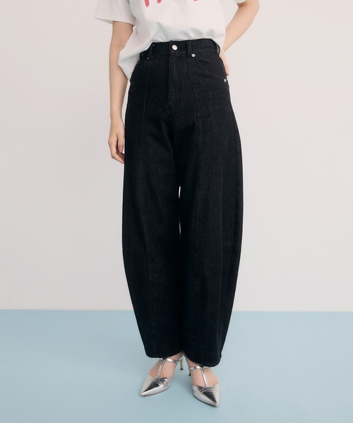 EIMY ISTOIRE(エイミーイストワール)の「カービーパターンデニムパンツ(デニムパンツ・レディース・ブラック・25inch/24inch)」の14枚目の写真