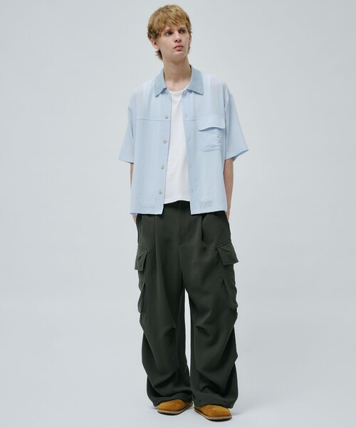 PUBLIC TOKYO(パブリックトウキョウ)の「リンクルリップエアリーシャツ(シャツ/ブラウス・メンズ・サックスブルー/ネイビー・1/2)」の7枚目の写真