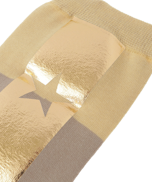 CONVERSE TOKYO（コンバーストウキョウ）の「STAR FOIL PRINT COLOR BLOCK SOX（ソックス/靴下・レディース・ブラック/ネイビー/ブラウン・1/3）」の7枚目の写真