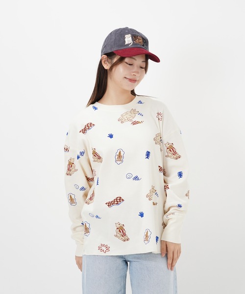 Common Noun(コモン ナウン)の「“CAT”&“DOG” norahi サーマルトップス(Tシャツ/カットソー・レディース・グレー/オフホワイト・L/M)」の2枚目の写真