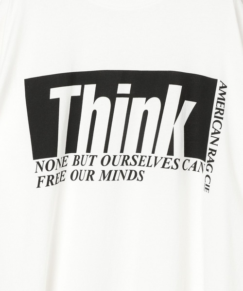 AMERICAN RAG CIE（アメリカンラグシー）の「【AMERICAN RAG CIE】THINK SST（ユニセックス）（Tシャツ/カットソー・メンズ・ホワイト・MEDIUM/LARGE）」の2枚目の写真