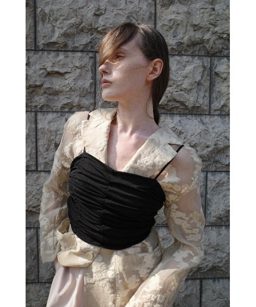 CLANE/クラネ/SHIRRING CAMI TOPS