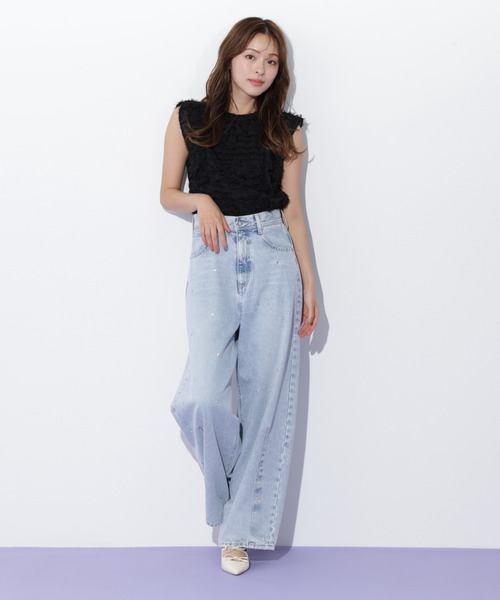 JILL by JILL STUART（ジルバイジルスチュアート）の「◇フェザーチェックブラウス（シャツ/ブラウス・レディース・ホワイト/ブラック・FREE）」の3枚目の写真