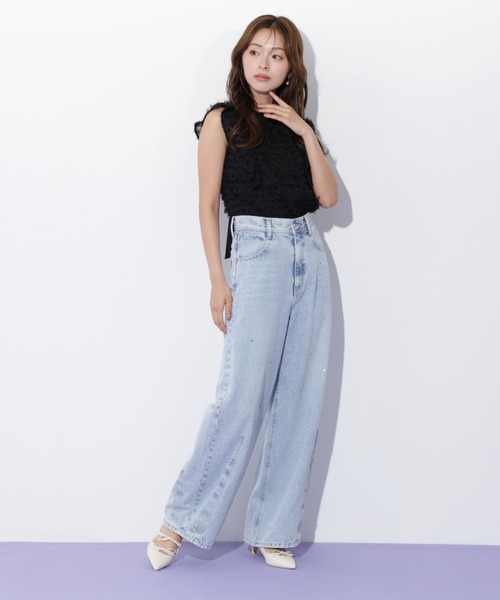 JILL by JILL STUART（ジルバイジルスチュアート）の「◇フェザーチェックブラウス（シャツ/ブラウス・レディース・ホワイト/ブラック・FREE）」の4枚目の写真