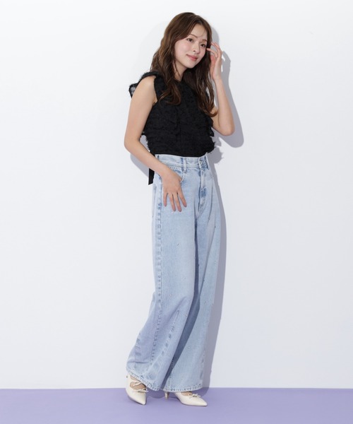 JILL by JILL STUART（ジルバイジルスチュアート）の「◇フェザーチェックブラウス（シャツ/ブラウス・レディース・ホワイト/ブラック・FREE）」の6枚目の写真