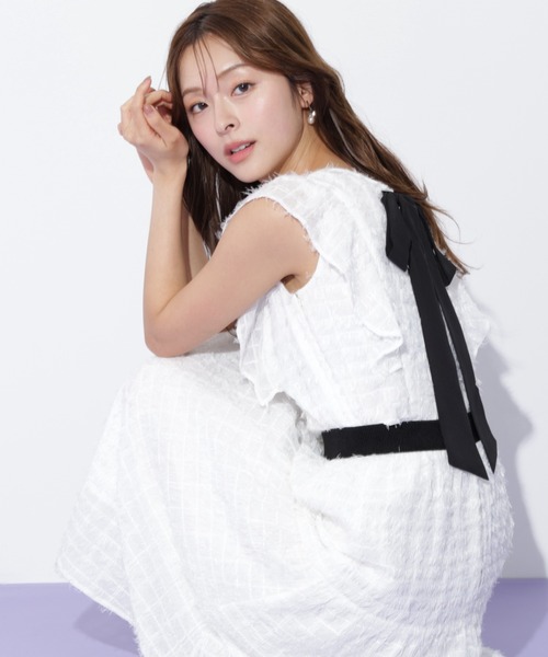 JILL by JILL STUART（ジルバイジルスチュアート）の「◇フェザーチェックブラウス（シャツ/ブラウス・レディース・ホワイト/ブラック・FREE）」の11枚目の写真