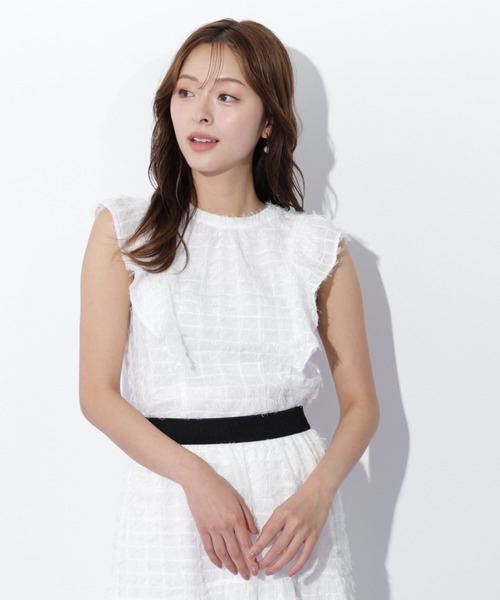 JILL by JILL STUART（ジルバイジルスチュアート）の「◇フェザーチェックブラウス（シャツ/ブラウス・レディース・ホワイト/ブラック・FREE）」の8枚目の写真