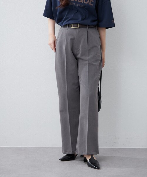 Remind me and forever(リマインドミーアンドフォーエバー)の「【M/Lサイズ展開】美シルエットベーシックフレアパンツ(その他パンツ・レディース・キャメル/チャコールグレー/ブラウン/ブラック・MEDIUM/LARGE)」の1枚目の写真