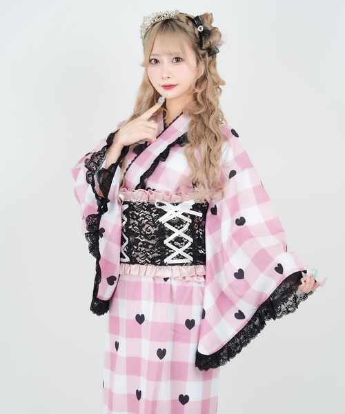舞々悪魔】ビッグギンガムセットアップ浴衣（浴衣）｜DearMyLove