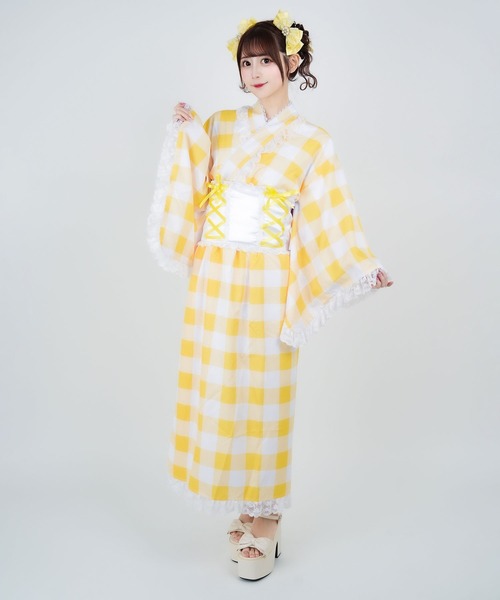 舞々悪魔】ビッグギンガムセットアップ浴衣（浴衣）｜DearMyLove