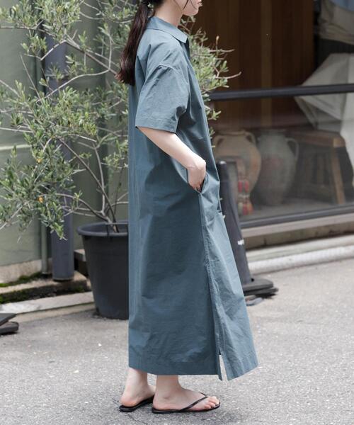 FORK&SPOON(フォークアンドスプーン)の「FORK&SPOON スキッパーワンピース(ワンピース・レディース・ベージュ/グリーン・1/2)」の7枚目の写真