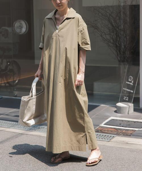 FORK&SPOON(フォークアンドスプーン)の「FORK&SPOON スキッパーワンピース(ワンピース・レディース・ベージュ/グリーン・1/2)」の20枚目の写真