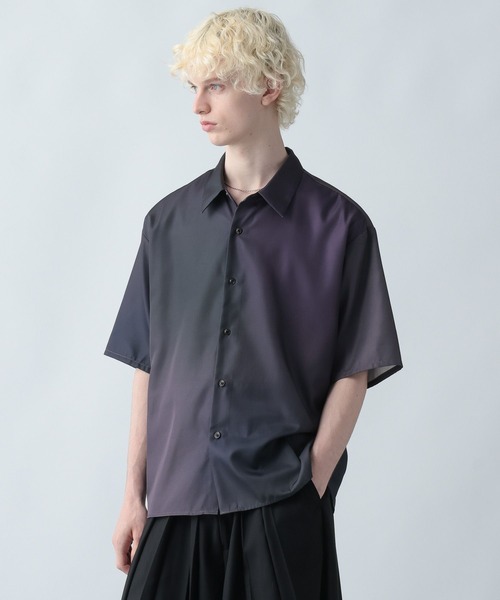 HARE（ハレ）の「アシメグラデーションシャツ(HARE)（シャツ/ブラウス・メンズ・ホワイト系その他/ブラック系その他・FREE）」の10枚目の写真