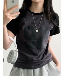 ナンバリングプリント ラグラン半袖Tシャツ