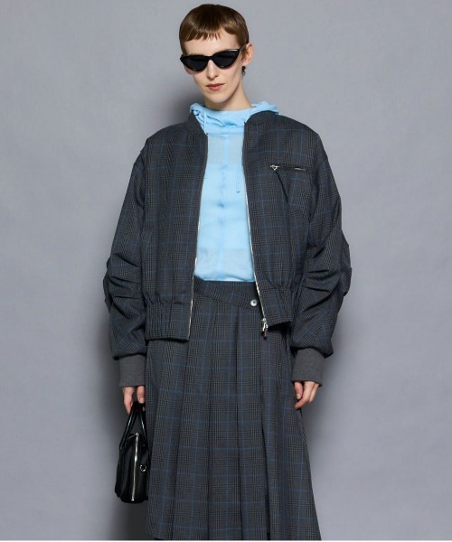 MAISON SPECIAL（メゾンスペシャル）の「Worsted MA-1/ウーステッドMA-1■セットアップ対応■（MA-1・レディース・グレー/ブラック・FREE）」の5枚目の写真