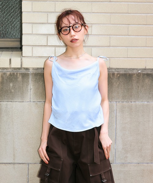 セール】【miyu×ACLENT】サテンドレープキャミソール（キャミソール