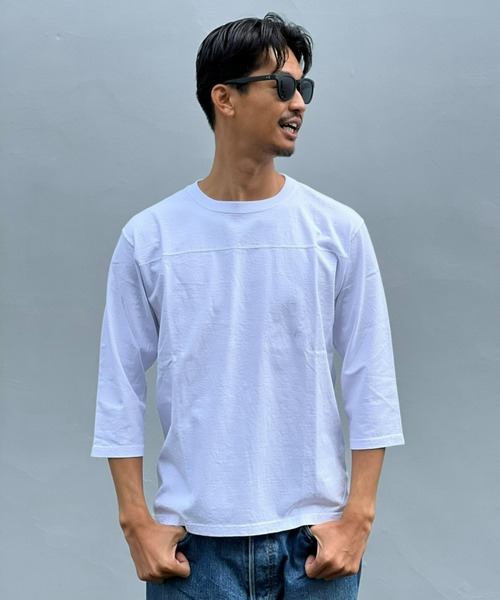 Good On(グッドオン)の「【Good On】80s'FOOTBALL TEE(Tシャツ/カットソー・メンズ・ブラック/ネイビー/ホワイト/ブラック系その他/ネイビー系・LARGE/MEDIUM/X-LARGE)」の1枚目の写真