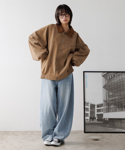 セール】《UNISEX》ソフトスウェードブルゾン（ブルゾン）｜PBLIM