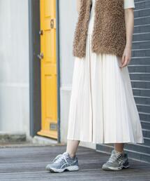 OPAQUE.CLIP | フェイクスウェードプリーツスカート【静電気防止加工/洗濯機OK】《6col/S~LL》(スカート)