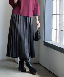 OPAQUE.CLIP | 《6色展開/S-LLサイズ》フェイクスウェードイージープリーツスカート【静電気防止加工/洗濯機洗い可】(スカート)