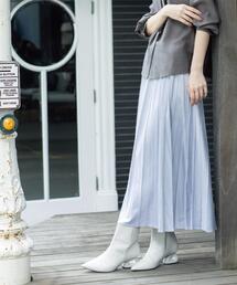 OPAQUE.CLIP | フェイクスウェードプリーツスカート【静電気防止加工/洗濯機OK】(スカート)