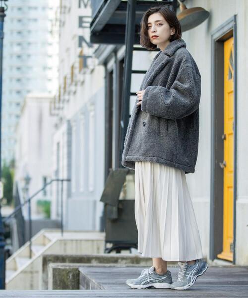 セール】フェイクスウェードプリーツスカート【静電気防止加工/洗濯機